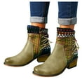 thumbnail image 3 of Oyedens Bohemia Ankle Boots for Women Vintage Boho Beach Leather Ankle Booties Ethnic Short Boots, 3 of 4