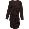 thumbnail image 2 of GUESS Womens Ruched Cut Out Mini Dress, medbrown, 12, 2 of 2