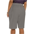 thumbnail image 4 of SwiftWear Women's Plus-Size Cotton Linen Shorts Knee Length Baggy Bermuda Shorts Elastic Waist with Pocket Summer Casual Shorts​, 4 of 8