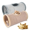 thumbnail image 3 of Interactive Cat Toy, Large Cat Tunnel, 47X10 In, Blue, Collapsible Faux Suede, 1 Pc, Cat Pom Pom Balls, Indoor Feline Play, 3 of 3
