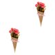 thumbnail image 1 of Advancent Ramo mixto de flores artificiales creativas, simulación de Camelia, rosa, embalaje de papel Kraft, decoración de fiesta en casa, accesorios de Type1 NO1 Advancent CBP002520, 1 of 5