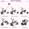 thumbnail image 2 of Triciclo Ridego 5 en 1 para niños pequeños de 3 a 5 años con empuñadura, 2 of 9