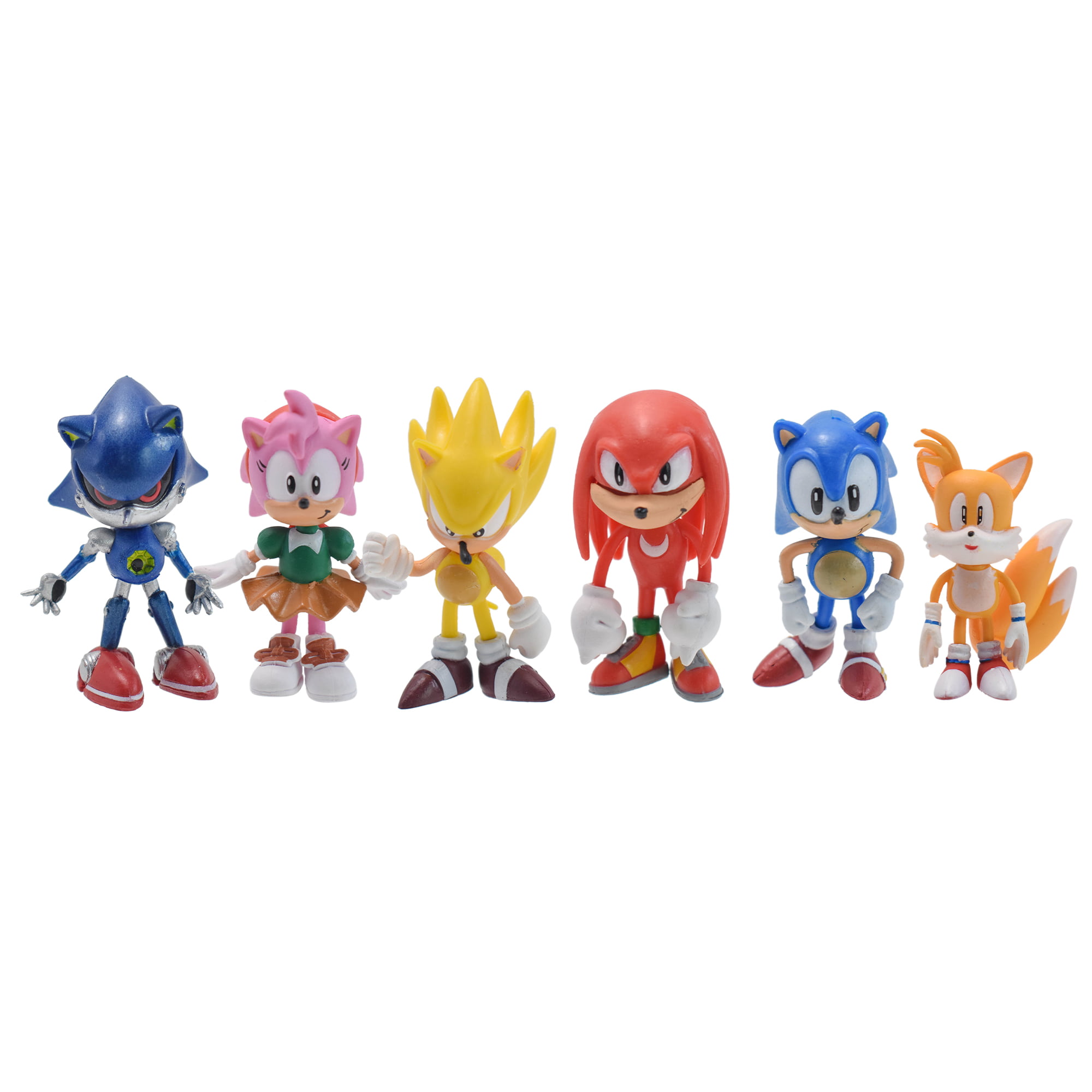 3" Sonic Hedgehog Large 6pc Figure Set PVC Action Figures 2-3/4" 