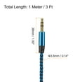 thumbnail image 2 of 2 Pack Aux Cable 3.5mm Male to Male Nylon Braided 3Ft 3 Pole Hi-Fi Stereo Sound Auxiliary Cord Blue, 2 of 6