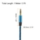thumbnail image 2 of Cable Auxiliar 3,5mm Unique Bargains Macho a Macho Nylon Trenzado 3 Pies Azul Paquete de 2, 2 of 6