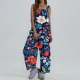 thumbnail image 4 of Womens Rompers and Jumpsuits, Festive Independence Day Print Jumpsuit Autumn Layering Essential Women's Retro Pumpkin Patch Outfit Adjustable Strap Overalls Vintage Loose Fit Blue Xxl, 4 of 5