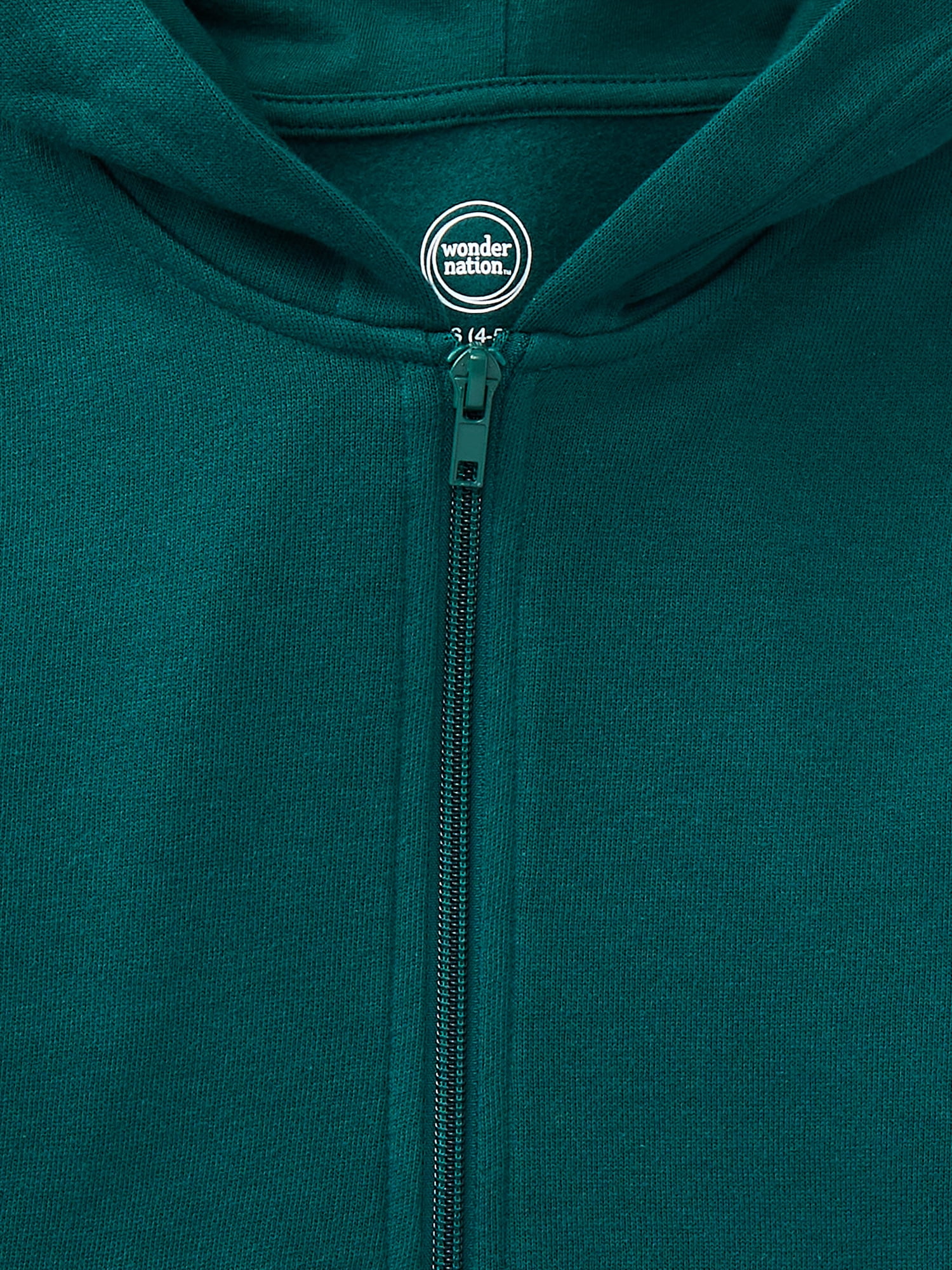 Wonder Nation Kids Unisex Fleece Full Zip Hoodie, Sizes 4-18 & Husky