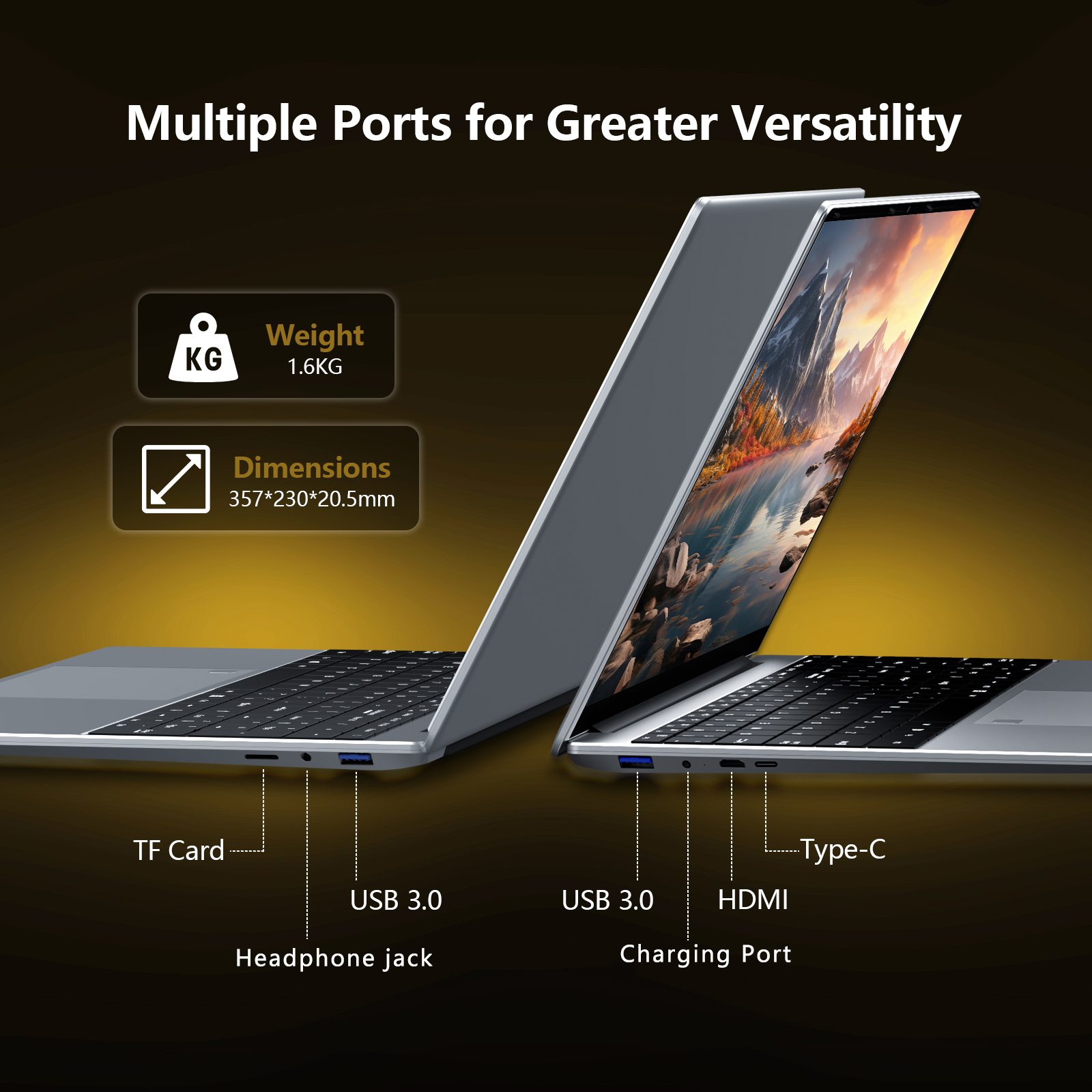 KUU 15.6" Laptop, Windows 11 Pro Laptop Computer, AMD Ryzen 5-7430U, Up to 4.3GHz 16GB DDR4 512GB SSD, Backlit, Fingerprint, Silver