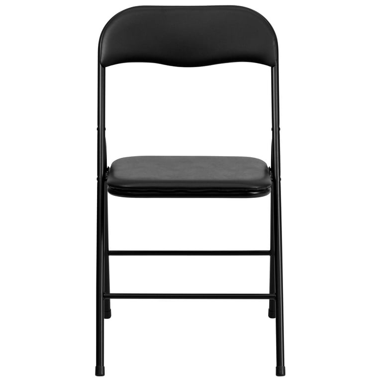Emma + Oliver 5 Piece Foldable Black Table and Padded Seats for