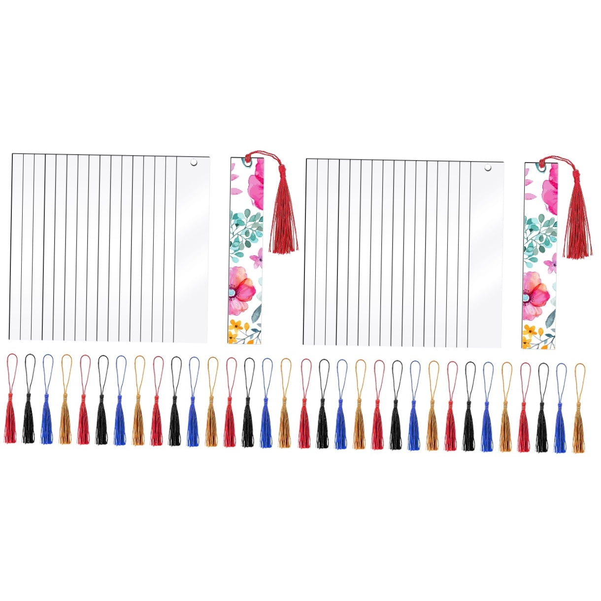 2 Count Mini Tassels for Jewelry Making Blank Bookmark Acrylic Flow Bookmarks