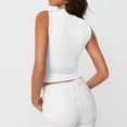 thumbnail image 4 of Lumtrix Womens Button Down Tank Top Going Out Ribbed Sleeveless Shirt Cropped Fitted Vest Y2k Fashion Trendy Summer Clothes White L, 4 of 5