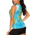 thumbnail image 3 of Balery World Map With Animals Landmarks Camiseta sin mangas estampada ligera para mujer, tops de entrenamiento sin mangas, camisetas de yoga transpirables de secado rápido.-Large, 3 of 7