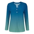 thumbnail image 4 of Womens Tops Button Long Sleeve T Shirt Round Neck Casual Tunic Top, 4 of 5