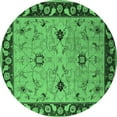 thumbnail image 1 of Ahgly Company Indoor Round Oriental Emerald Green Traditional Area Rugs, 6' Round, 1 of 4