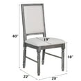 thumbnail image 3 of Set of 4 Linen & Weathered Finish Side Chair, Modern Farmhouse Kitchen Dining Room Chair, Solid Wood Fabric Upholstered Seat Back Chairs (Gray), 3 of 7