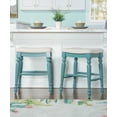 thumbnail image 2 of Linon Martha 25" Backless Counter Stool, Antique Blue Finish with Natural Linen Fabric, 2 of 7