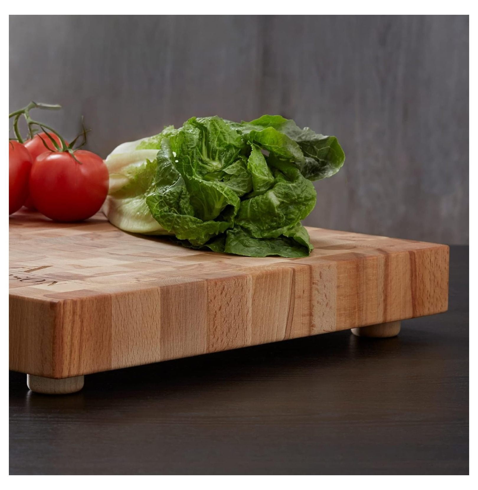 Butcher Block Cutting Board - 16x18 Inch Beechwood End Grain - Heavy Duty Chopping Board for Meat & Charcuterie - Kitchen Countertop Safe