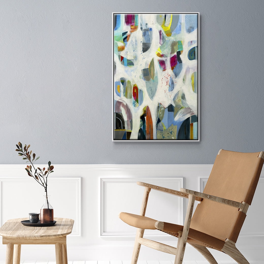 Interaction Framed Premium Gallery Wrapped Canvas - Ready to Hang - 25 x 37 - White Floating Frame