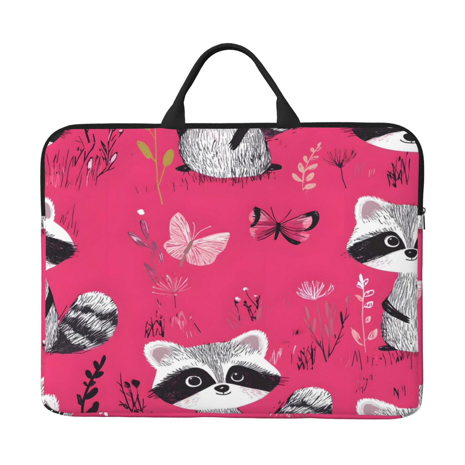 Laptop Sleeve Bag For Women Men 14inch Waterproof Durable Protective Computer Carrying Cover Handle Laptop Case Bag Chic Raccoon