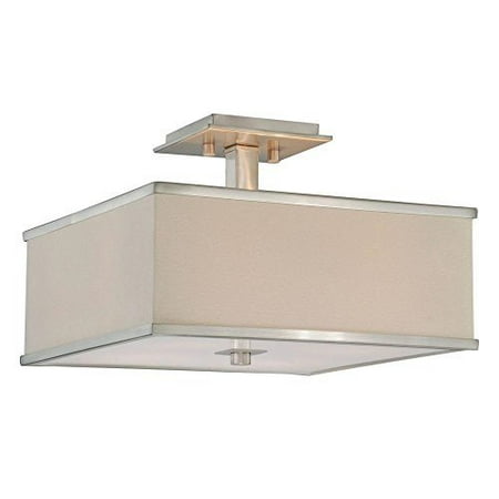 Bay Outdoor Flush Mount - Hampton Bay Menlo Park 4-light Brushed Nickel Semi-flush Mount