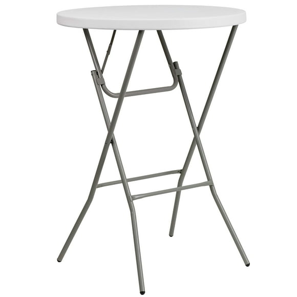 Flash Furniture 32'' Round Granite White Plastic Bar Height Folding Table
