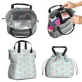 thumbnail image 2 of Pioneer Flower Floral Print Pattern Drawstring Lunch Bag Women - Drawstring Lunch Bag Insulated for Work Office - Stain-Resistant Large Lunchbags for Women with Multi-Pockets, 2 of 6