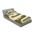 thumbnail image 2 of Ambesonne Green Fitted Sheet & Pillow Sham Set, Chinese Dragon&nbsp;Eastern, Twin, Yellow and Green, 2 of 2