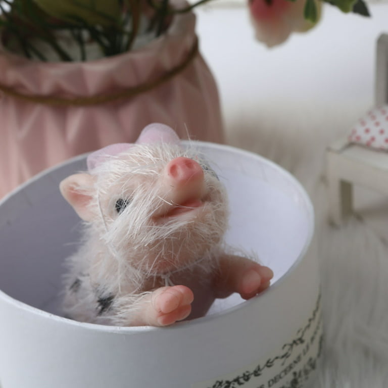 Reborn Silicone Mini Baby Pig Full Body Lifelike Piglet 5inches 