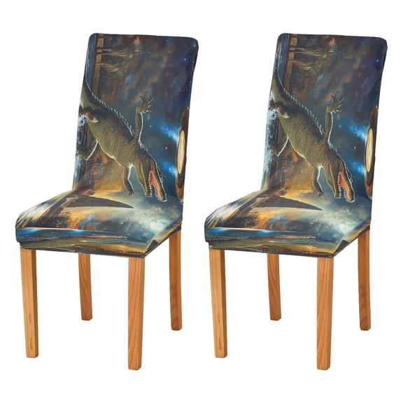 BZSMCE Chairs Slipcovers Dining Chair Covers Crocodile Jumped Plainting Creative Pattern