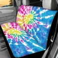 thumbnail image 5 of KUIFORTI Fashion Tie Dye Automobile Seat Cover Sets 4 Pcs, Front Seat Protector Carseat Rear Split Bench Cover Comfortable Universal for Car Truck SUV Easy to Install, 5 of 7