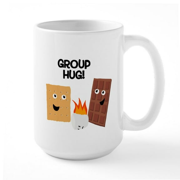 CafePress - S'more Group Hug - 15 oz Ceramic Large White Novelty Mug