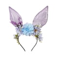 thumbnail image 3 of CoreLiving Glitter Bunny Ears Headband with Colored Ribbon Non Slip Hair Band for Women Easter Bunny Costume Party Decorations Accessory, 3 of 7