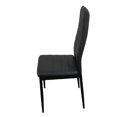 thumbnail image 6 of Simple Assembled Tempered Glass & Iron Dinner Table + 4Pcs Elegant Assembled Stripping Texture High Backrest Dining Chairs Black, 6 of 20