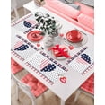 thumbnail image 4 of Valentines Placemats American Flag Heart Valentines Day Place Mats for Dining Room Star Pink Stripes Blue Heart Shape Washable Table Mats for Kitchen Dining Decorations Set of 4, 4 of 6