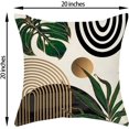 thumbnail image 6 of Black Boho Pillow Covers 20x20 Inch 2 Pcs Green Gold Tropical Leaf Mid Century Summer Outdoor Decor Throw Pillows Modern Geometry Farmhouse Decoration Pillowcase Linen Cushion Cover for Couch, 6 of 6