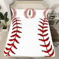 thumbnail image 2 of Castle Fairy Teens Baseball Gamer Full Size Sheets 4-Piece,Sport Theme Breathable Bed Sheets,Red White Lightweight Sheet Sets,Luxury Bedroom Decor, 2 of 7