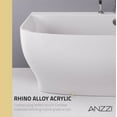 thumbnail image 2 of ANZZI Bank 65" Flat Bottom Freestanding Soaking Tub with Nite Faucet, White, 2 of 10