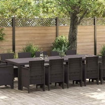 vidaXL Garden Dining Set 13 pcs Brown and Taupe Poly rattan