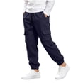 thumbnail image 3 of ZBSOKO Cargo Joggers for Boys Elastic Waist Elastic Cuff Fashion Track Pants with Multi Pockets Running Workout Pant Sizes 5-15 Years, 3 of 7