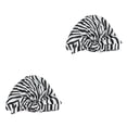 thumbnail image 4 of Matsuzay Ducha Gorros de baño Estampado de flores Impermeable Reutilizable Elástico Ajustable Gorro Universal Largo Corto Sombrero Raya de Raya de cebra 2piezas, 4 of 6
