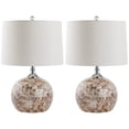 thumbnail image 2 of SAFAVIEH Nikki 22 in. Chrome Shell Table Lamp with White Polyester Shade, Set of 2, 2 of 7