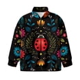 thumbnail image 4 of Uorisanigo Girls Half Zip Pullover Sweatshirt Oversized Sweatshirts Floral Ladybug Long Sleeve Sweaters Athletic Tops Quarter Zipper Cropped Sweatshirt Fashion Fall Winter Clothes, 4 of 7