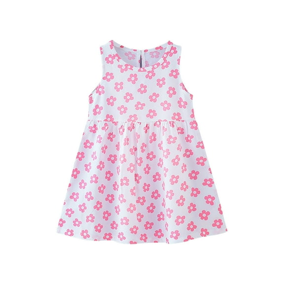 Utoimkio Girls Dress Kid Floral Sleeveless Sundress Summer Toddler Girl Clothes Sleeveless Midi Dresses for Girls