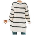 thumbnail image 5 of AOOCHASLIY 2023 Women Winter Coat Women's Striped Pocket Medium Length Sweater Women's Loose Knit Cardigan Women's Clothing, 5 of 5
