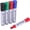 Black, Green, Red, Blue, variant on - Jumbo Permanent Markers, 4 Pack, Assorted Color, Chisel Tip, Wide Tip, Large, Thick Permanent Markers for Canvas, Posters Board, Fabric, Window, Glass, Wood, Waterproof, Quick Dry