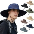 thumbnail image 3 of HauiWeiLyai 3” Wide Brim Sun Bucket Hats for Men Women UPF 50+, Fisherman Hat Summer Hat Large Sunshade Outdoor Hat Mountaineering Sun Protection Breathable, 3 of 3