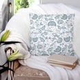 thumbnail image 3 of Pillow Covers 18x18 Set of 2, Boho Teal Green Floral Throw Pillow Covers Decorative Couch Cushion Cover, Vintage Farmhouse Paisley Leaf Microfiber Soft Square Pillowcases for Bedroom Living Room Sofa, 3 of 7