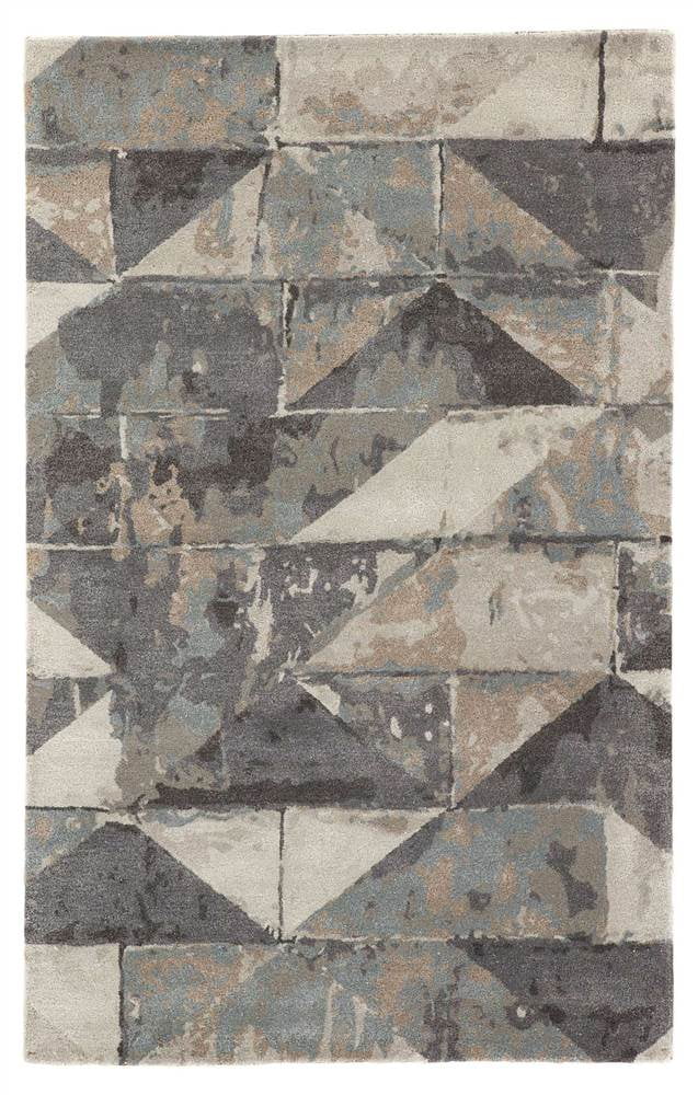Conde Geometric Area Rug in Gray and Taupe (3 ft. L x 2 ft. W)