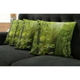 thumbnail image 2 of Ambesonne Nature Throw Pillow Cover 4 Pack, Leaf Branches Woodland, 24", Lime Green Brown, 2 of 6