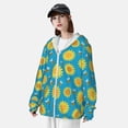 thumbnail image 4 of Pofeuu Bee Sunflower Print Sun Protection Outdoor Lightweight Full Zip UV Cooling Hoodie Long Sleeve Summer Clothing for Outdoor Hiking-X-Large, 4 of 5
